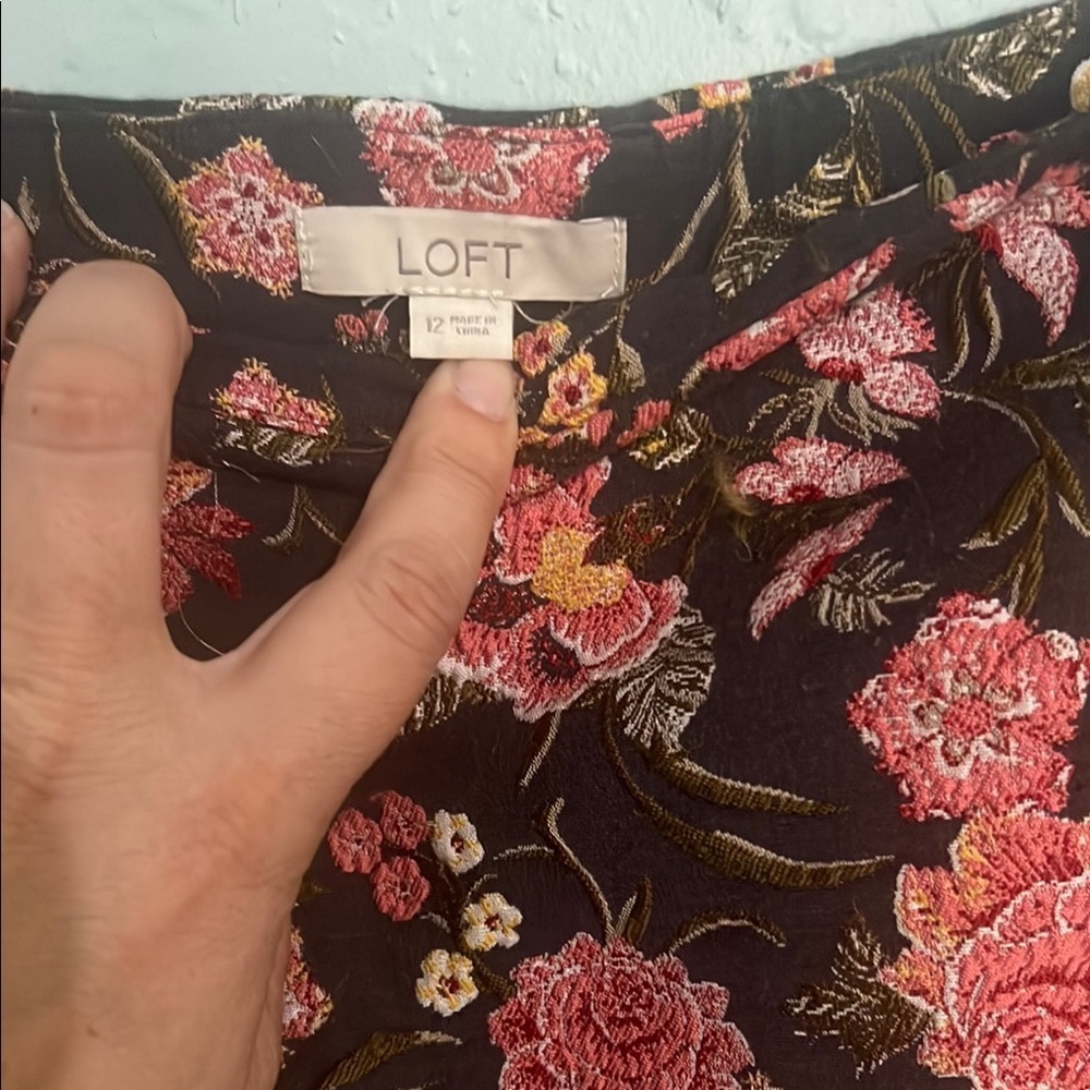 LOFT Pink and Orange Mini Pencil Skirt for Night Out - Picture 2 of 7